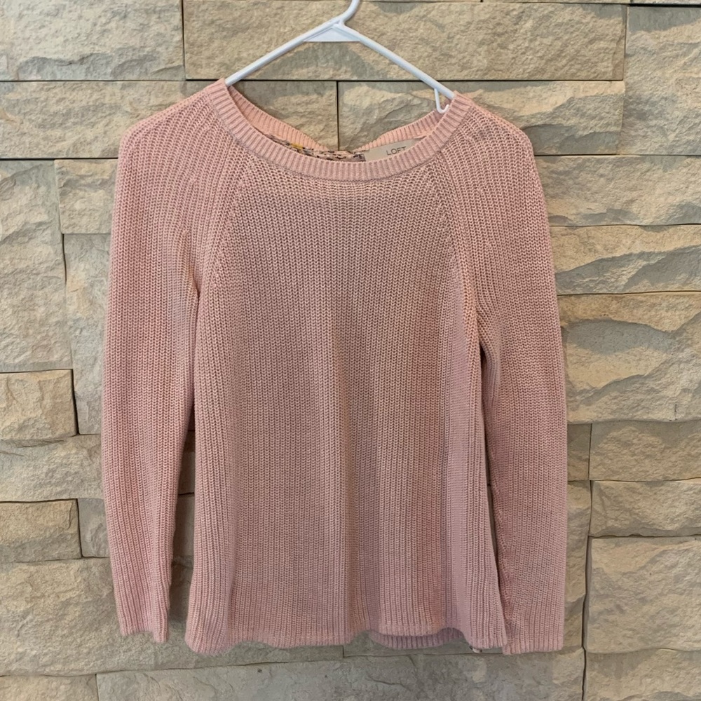 Loft knit mixed media sweater